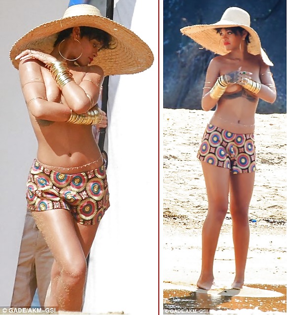 Rihanna Geht Für Mode Brasilien In Strand Foto-Shooting Oben Ohne #23647899