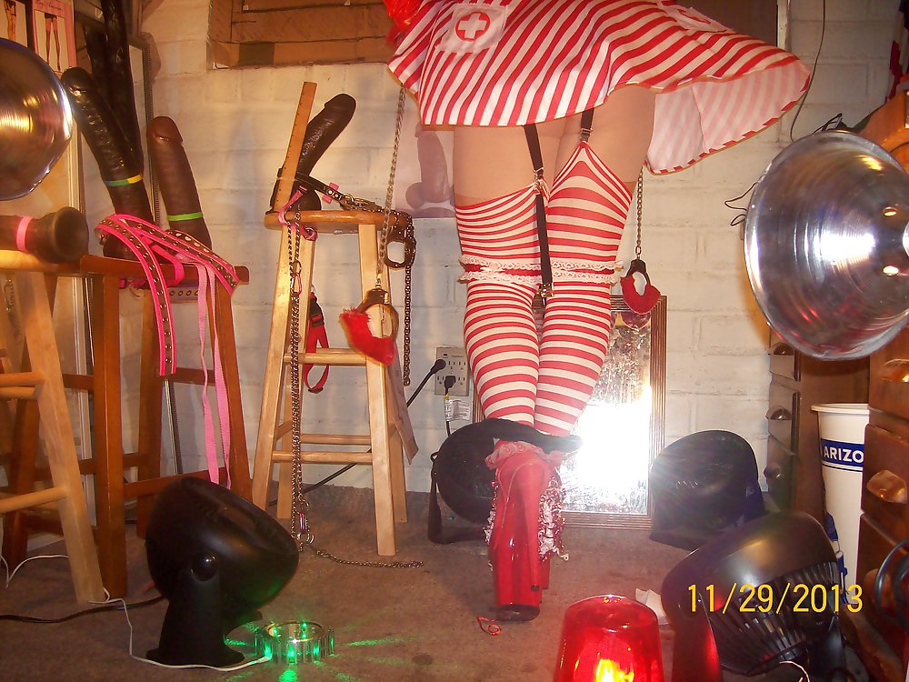 Tgirl bbc slut teasing bbcs in slutty candy stripers outfit
 #23979234