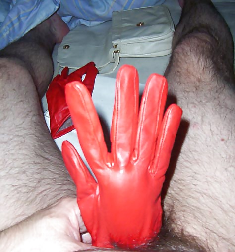 Nice leather handbag fucked with gloves #31533475