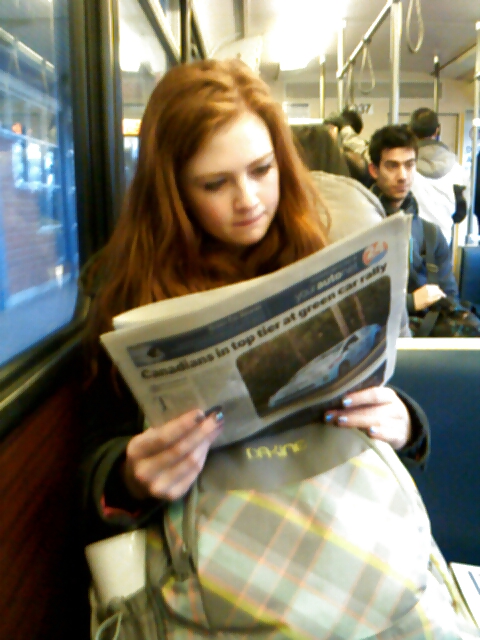 Voyeur - Karen Gillan lookalike on the train #37703227