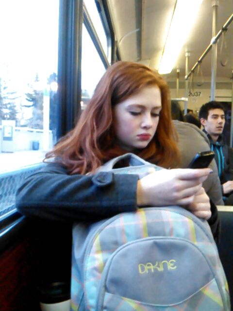 Voyeur - Karen Gillan lookalike on the train #37703231