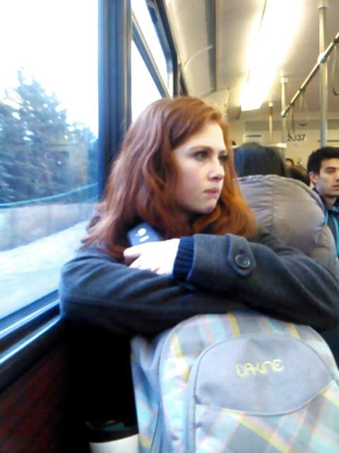 Voyeur - Karen Gillan lookalike on the train #37703234