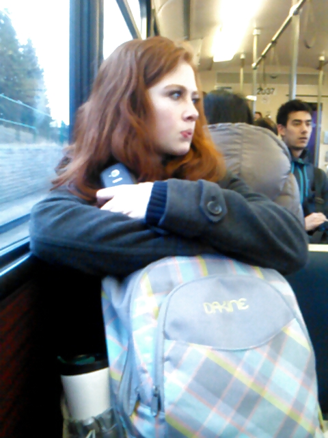 Voyeur - Karen Gillan lookalike on the train #37703236