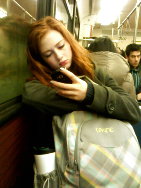 Voyeur - Karen Gillan lookalike on the train #37703244