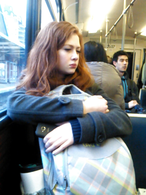 Voyeur - Karen Gillan lookalike on the train #37703246