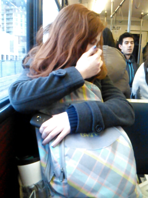 Voyeur - Karen Gillan lookalike on the train #37703249