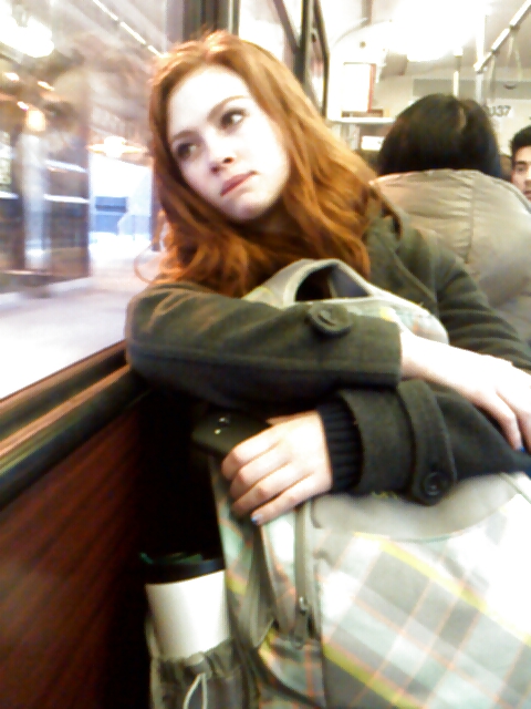 Voyeur - Karen Gillan lookalike on the train #37703256