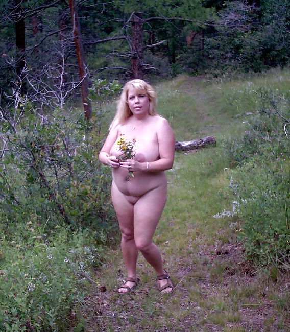 Posing for husband nude in the forest #26879477