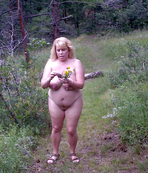 Posing for husband nude in the forest #26879603