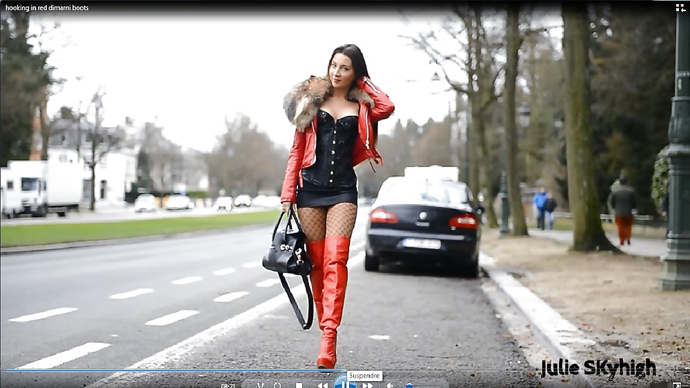 Most sexy whore in extremely sexy red overknee boots #30000131