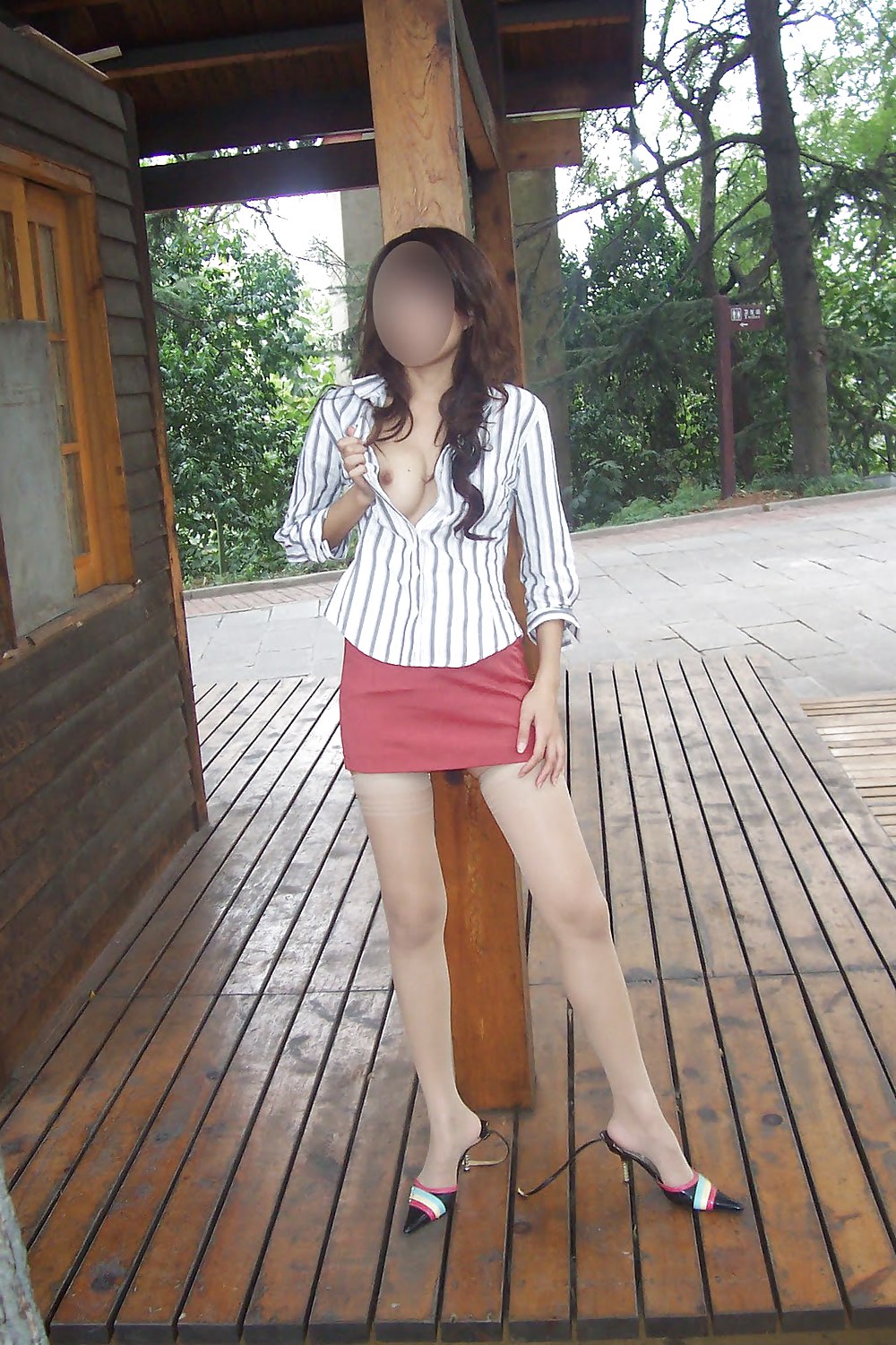 Chinese girl flashing in public #33705773