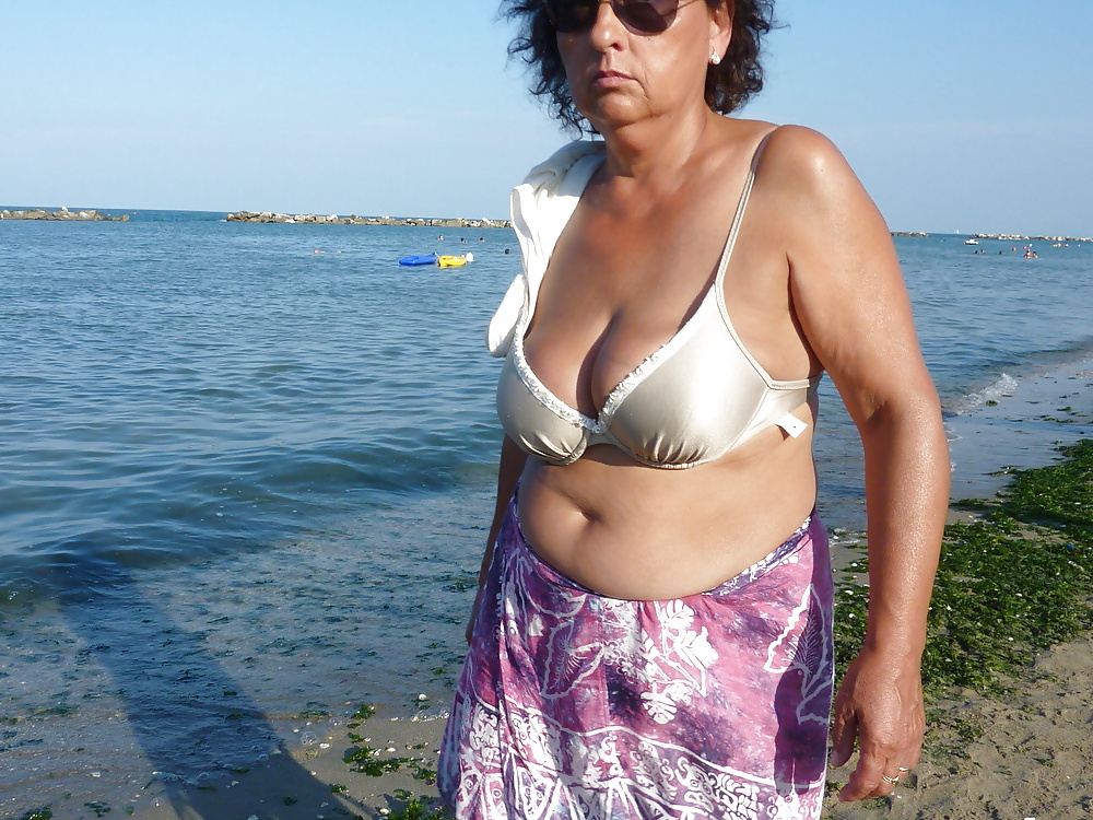 Grannies with Big Tits on the beach! Amateur Mixed! #28296759