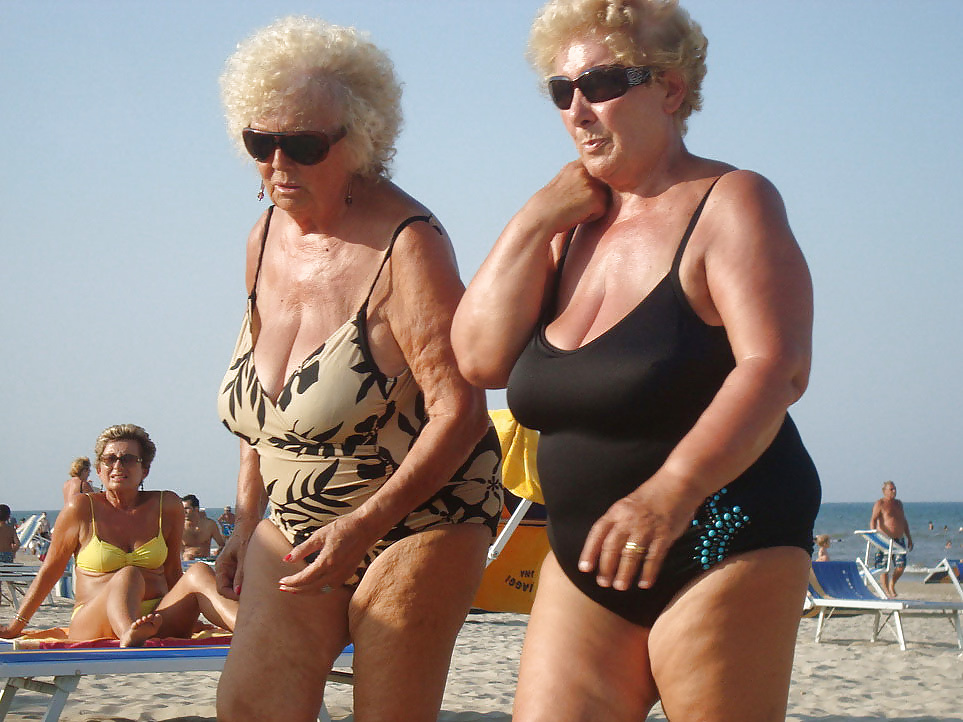 Grannies with Big Tits on the beach! Amateur Mixed! #28296795
