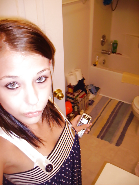 Stolen Pics - Brunette posing in front of mirror #35915921