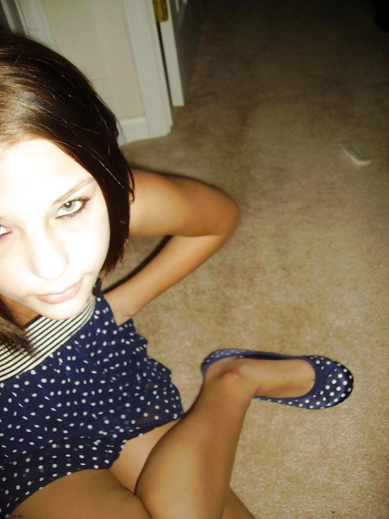 Stolen Pics - Brunette posing in front of mirror #35915946