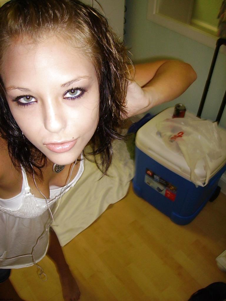 Stolen Pics - Brunette posing in front of mirror #35916027