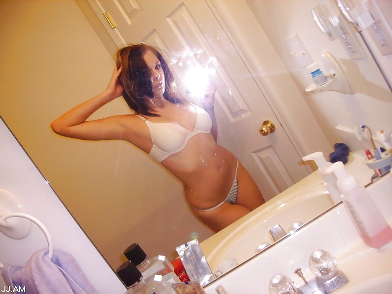 Stolen Pics - Brunette posing in front of mirror #35916101