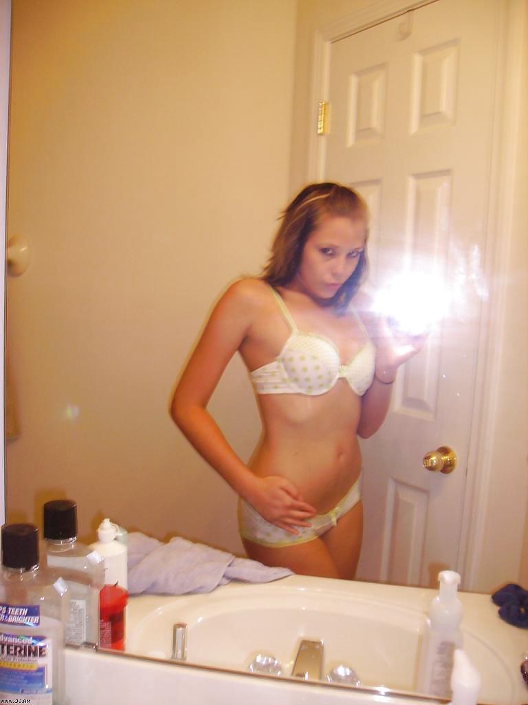 Stolen Pics - Brunette posing in front of mirror #35916111