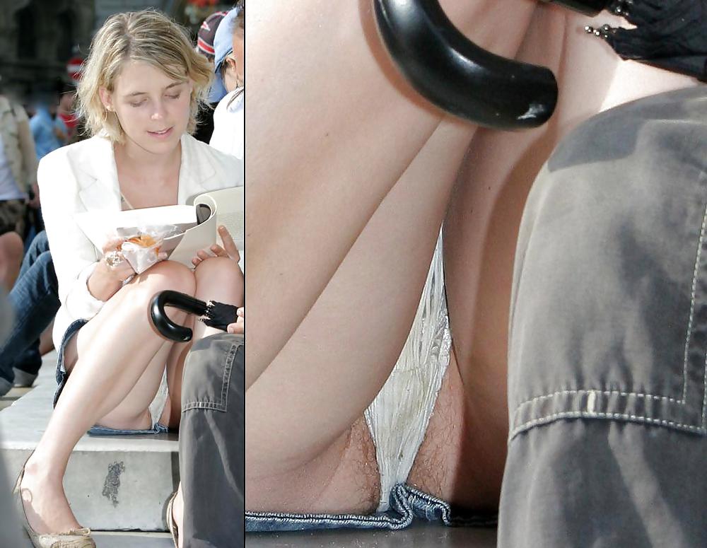 Candid voyeur upskirt with dirty panties and thongs #34435217