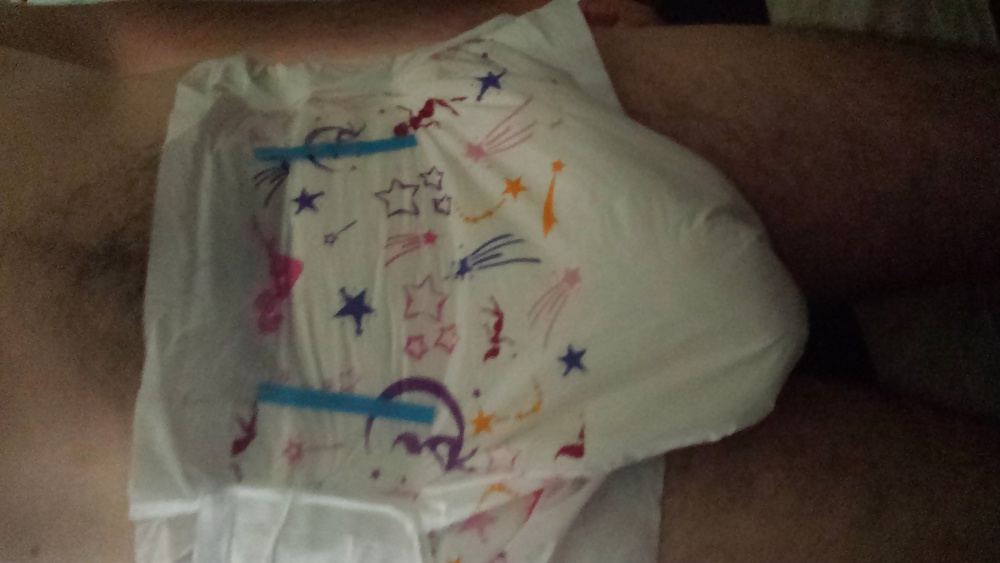 Wearing my girly pink and purple diaper. #29900851