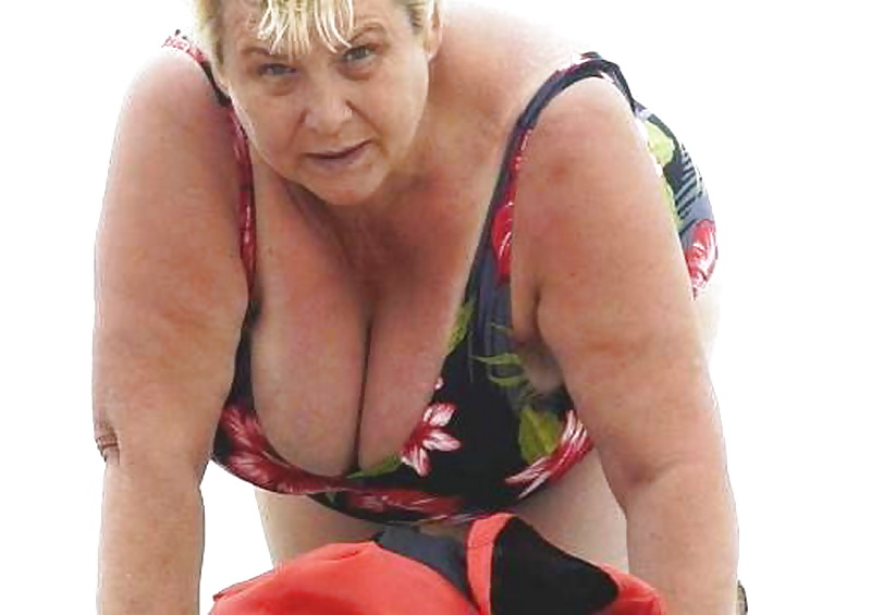 Busty granny on the beach! Mixed! #23003512