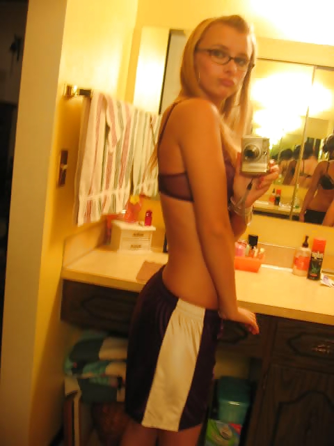 Geeky blonde strips down
 #36335165