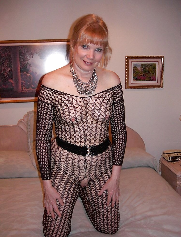 Black fishnet outfit with opening #34737000