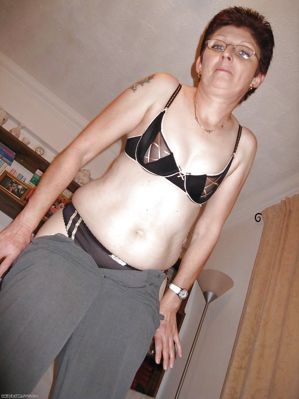 60 Years old Lady Vivienne posing in Stockings #38701831