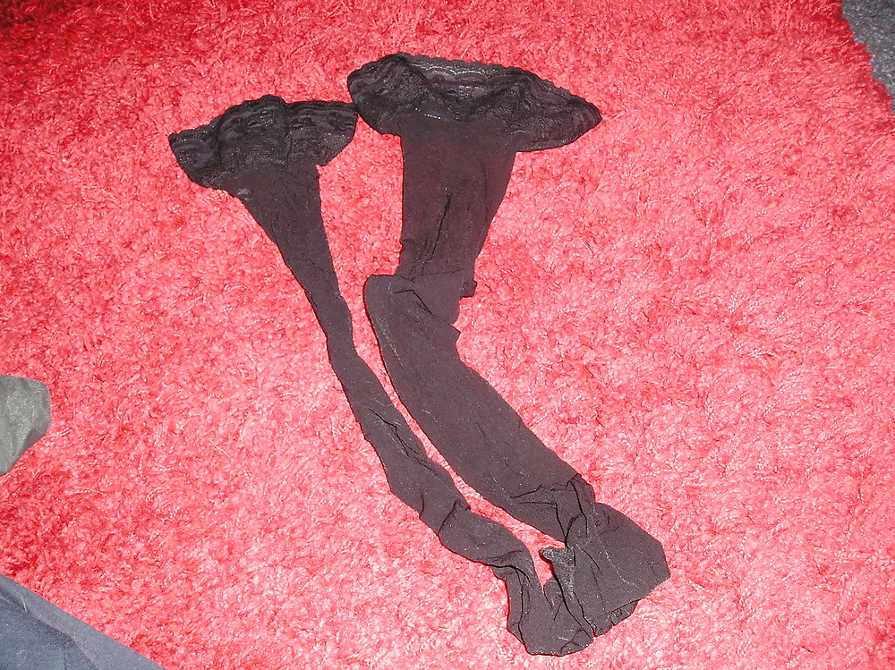 My girlfriend wearing black stockings for an xhamster member
