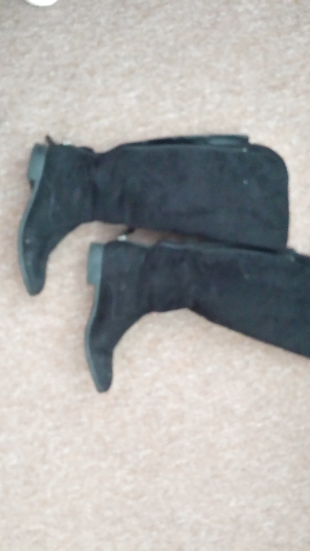 Black suede boots cummed #40913693