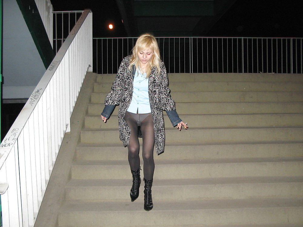 Babes in pantyhose-going for a walk.
 #35925686