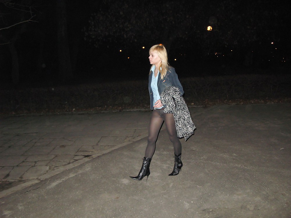 Babes in pantyhose-going for a walk.
 #35925725