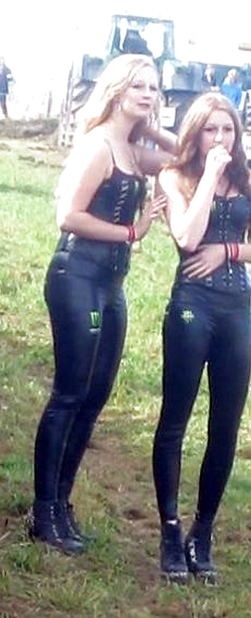 Teens in wetlook lederhosen #40313815