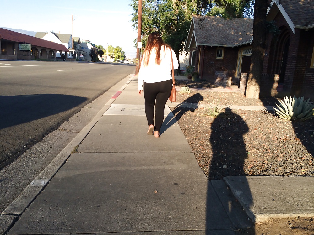 18 year old, candid, big butt in black tights #32607198