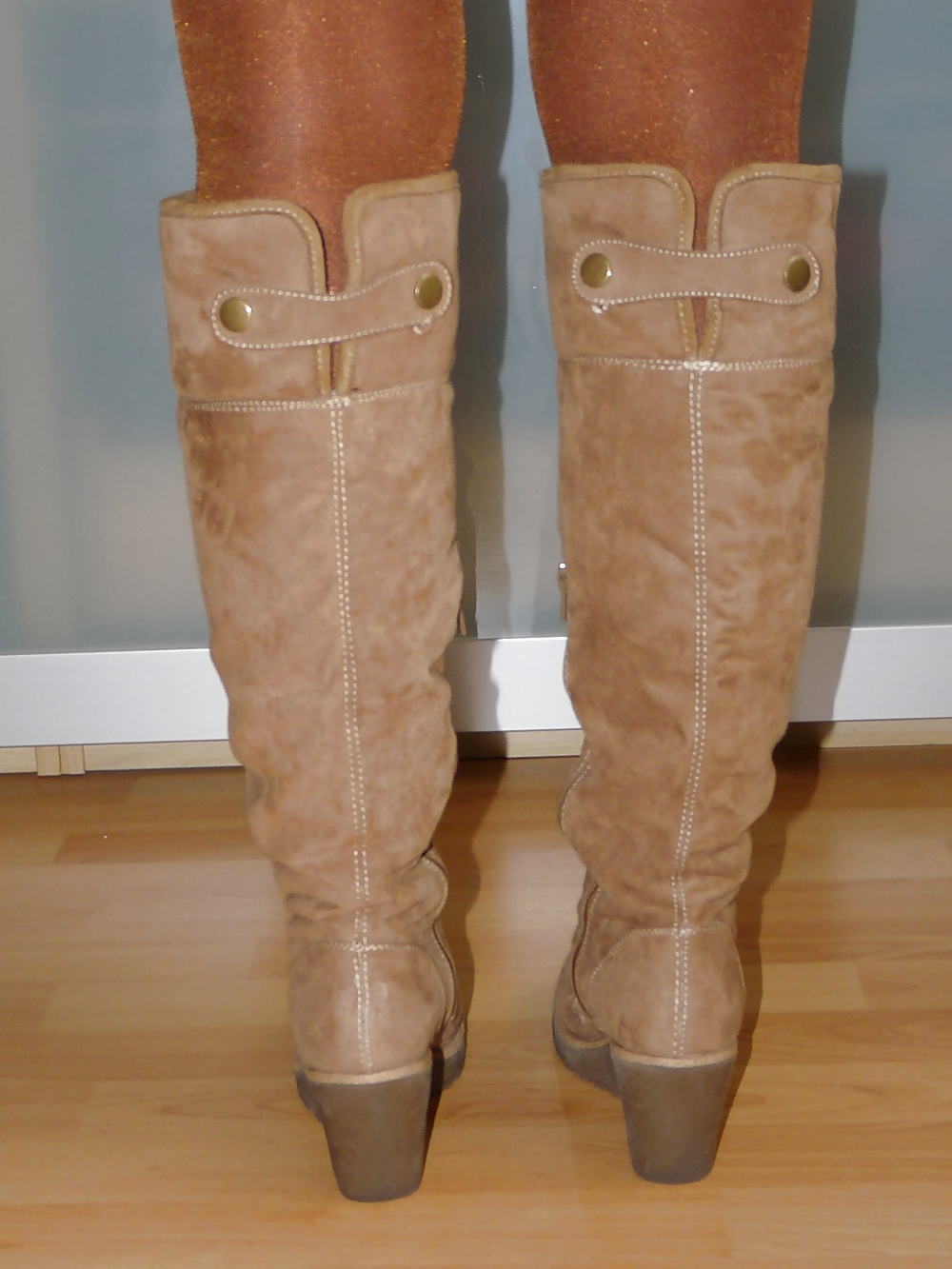 Wifes sexy boots stifele glossy shiny pantyhose #37304688