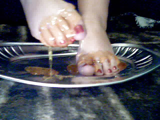 Girls feet covered in food #28668872