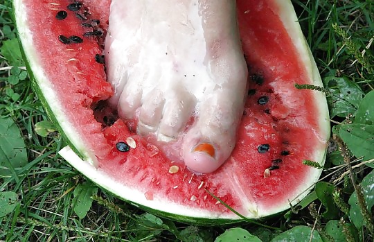 Girls feet covered in food #28668884
