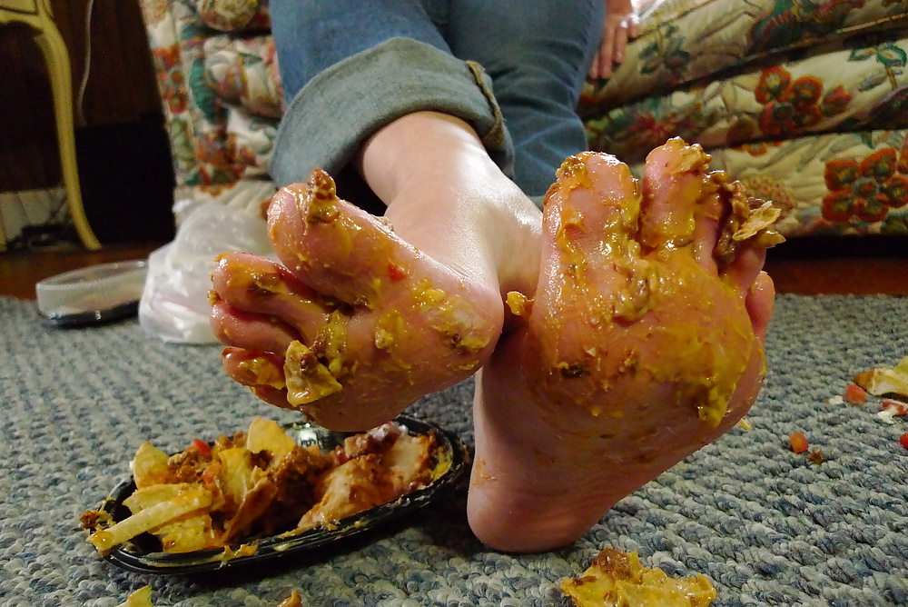 Girls feet covered in food #28669098