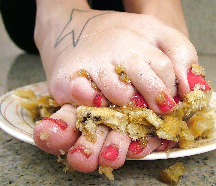 Girls feet covered in food #28669232