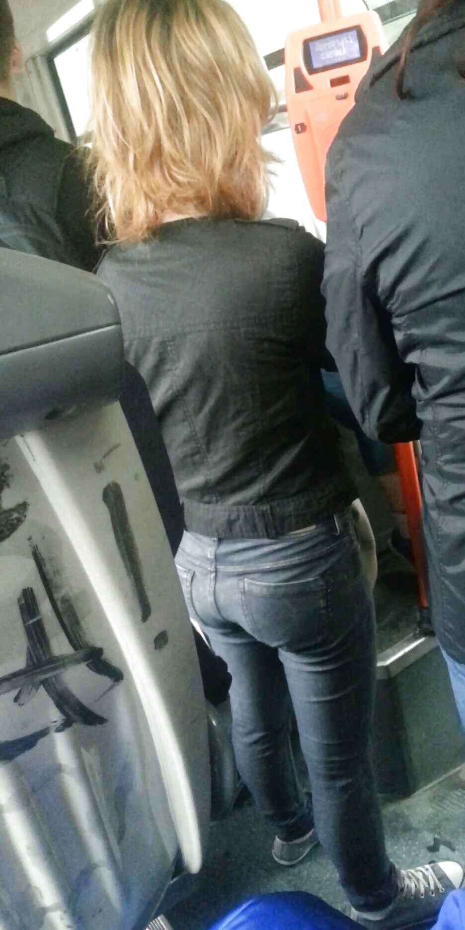 Spy sexy old + young ass and face in bus romanian #30833737