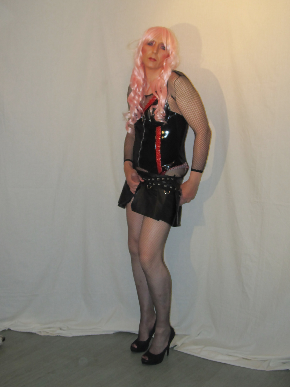 Black PVC n Pink Hair #28125293