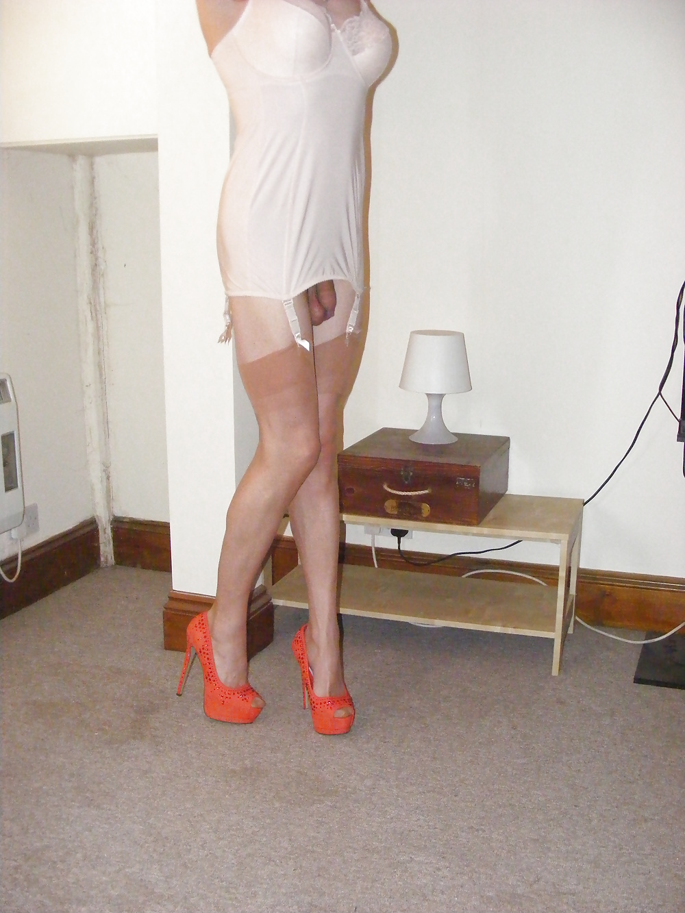 Slutty tranny LBD, nylon, heels and a hard cock #33368201