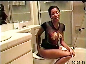 Black girls on the toilet #40973854