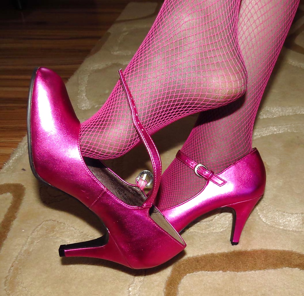 Pretty in Pink 2 Black Pantyhose and Pink Fishnets #24037932