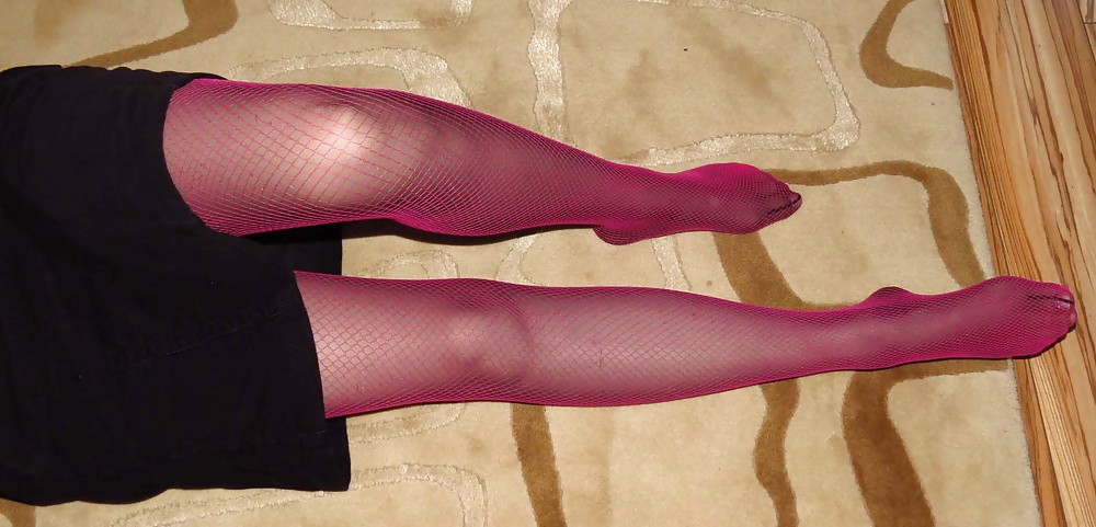 Pretty in Pink 2 Black Pantyhose and Pink Fishnets #24037985