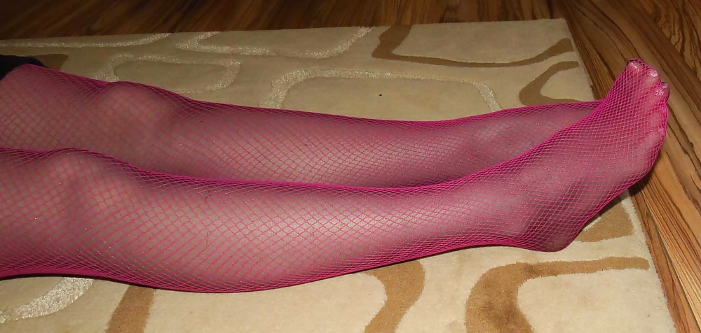 Pretty in Pink 2 Black Pantyhose and Pink Fishnets #24037996