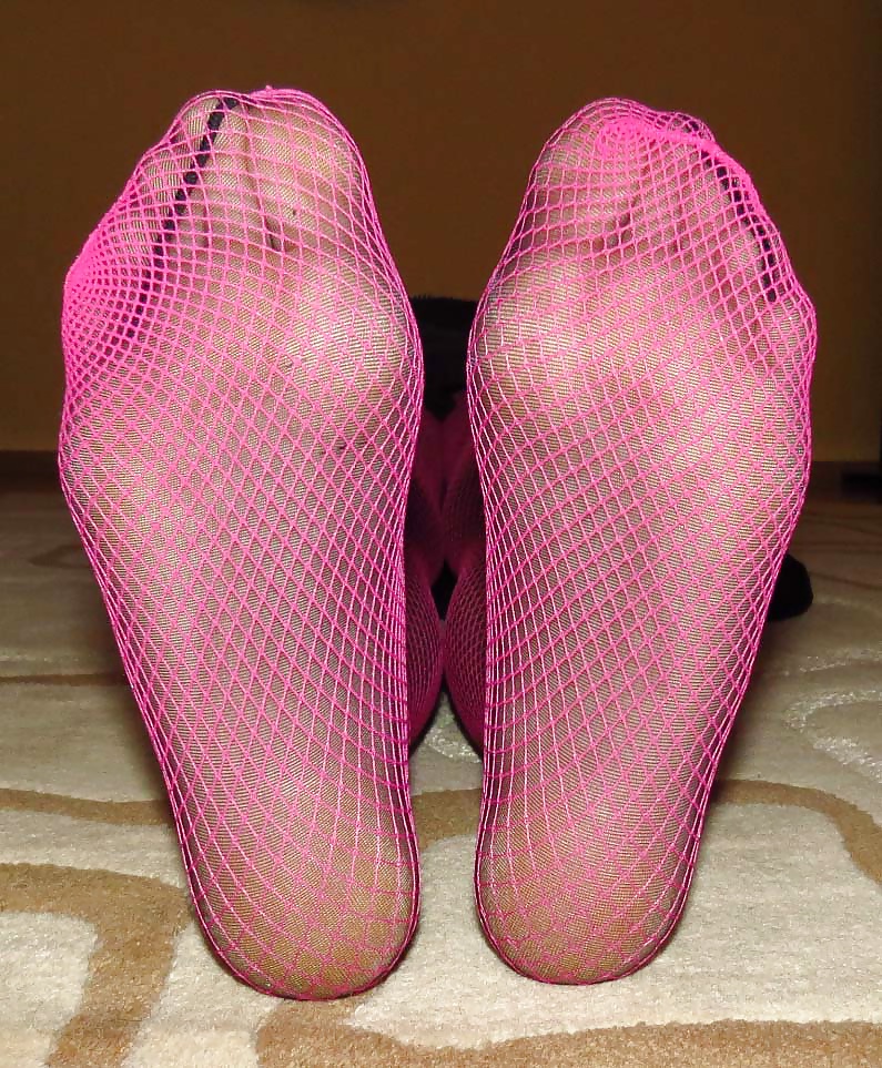 Pretty in Pink 2 Black Pantyhose and Pink Fishnets #24038015