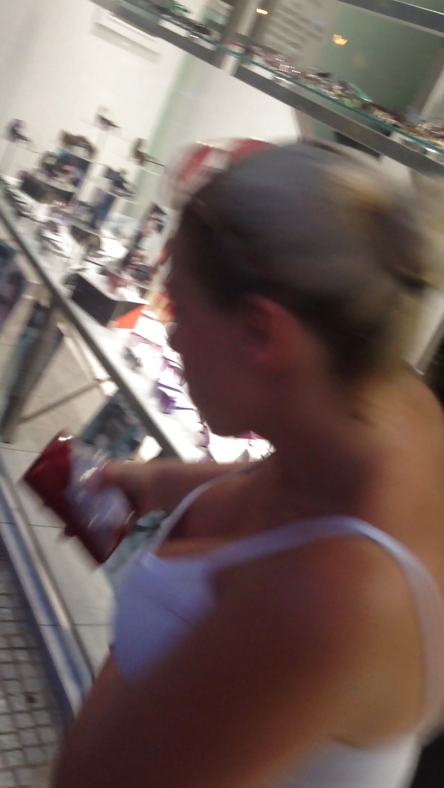 Candid Huge Blonde Tits White Tanktop #28717758