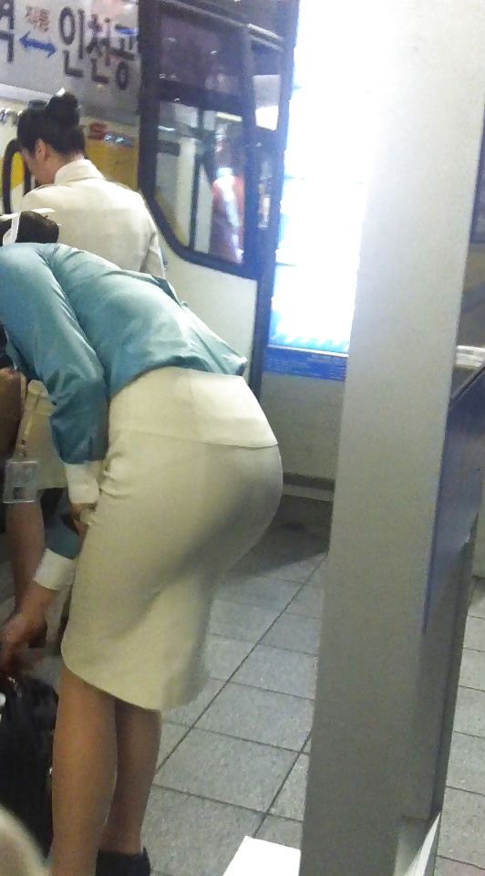 Korean air hostess in public #28189417