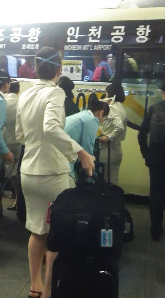 Korean air hostess in public #28189524